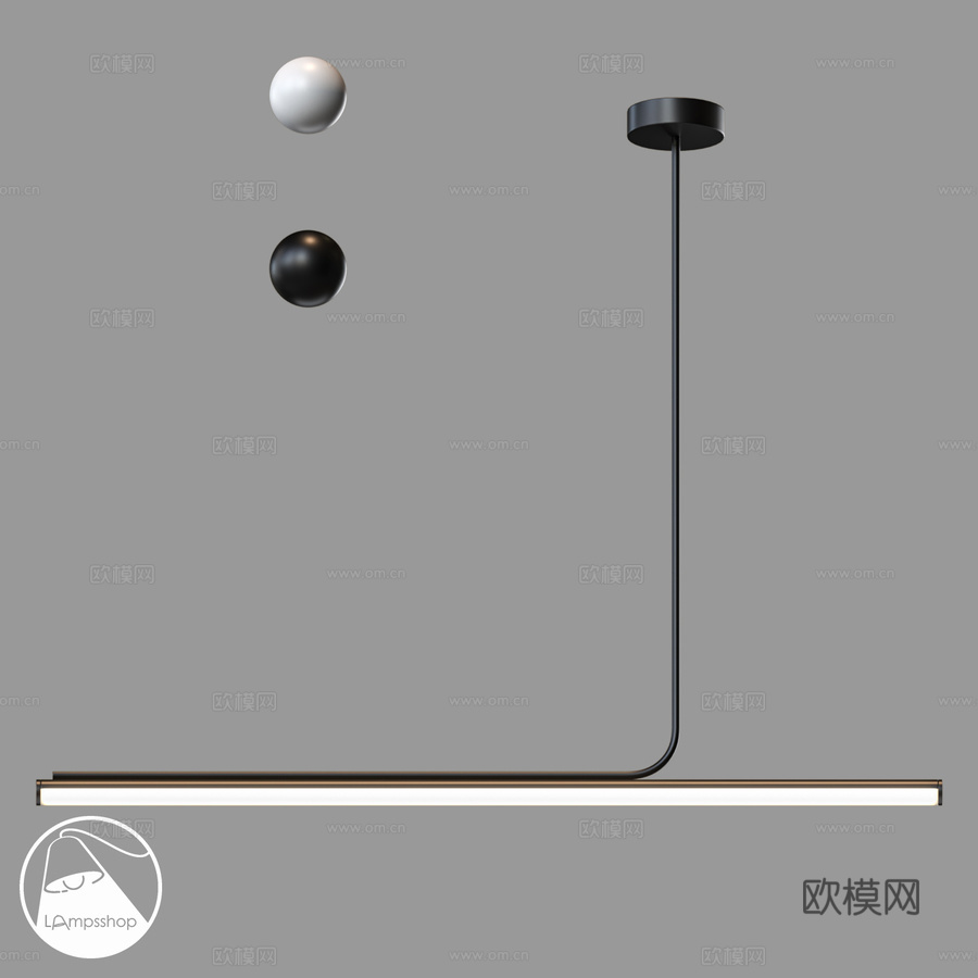 LampsShop.ru L1792 吊灯 办公灯3d模型下载