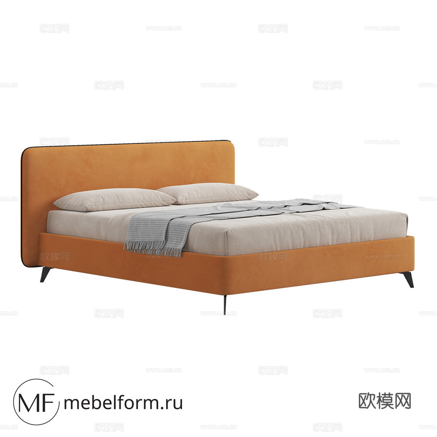 OM bed PORTU on legs3d模型下载