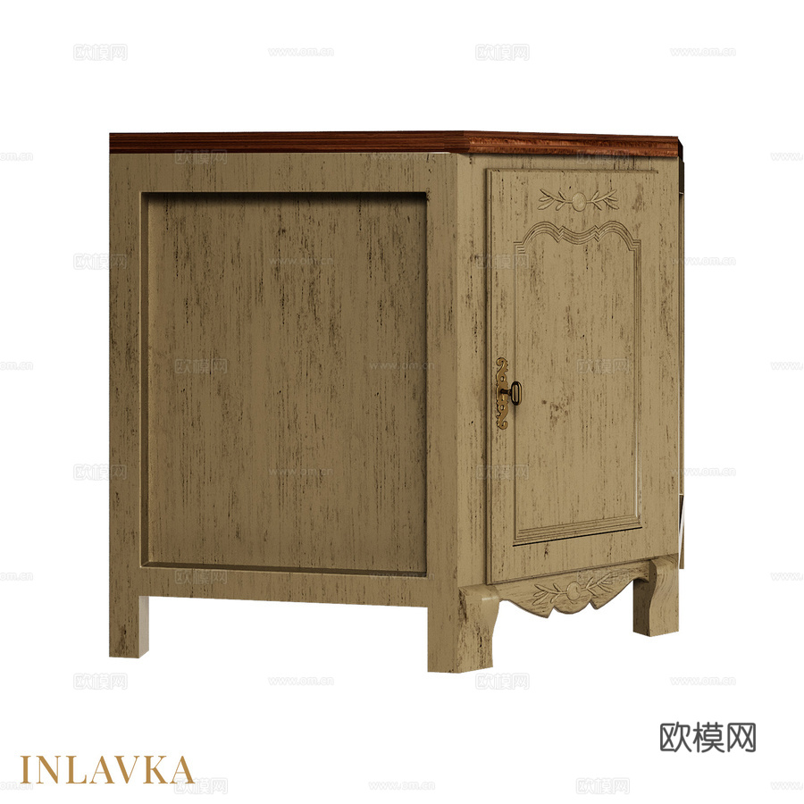OM 90厘米经典风格转角橱柜3d模型下载