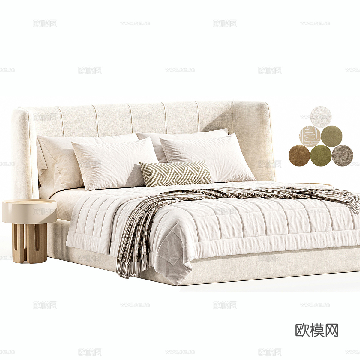 现代主卧床su模型