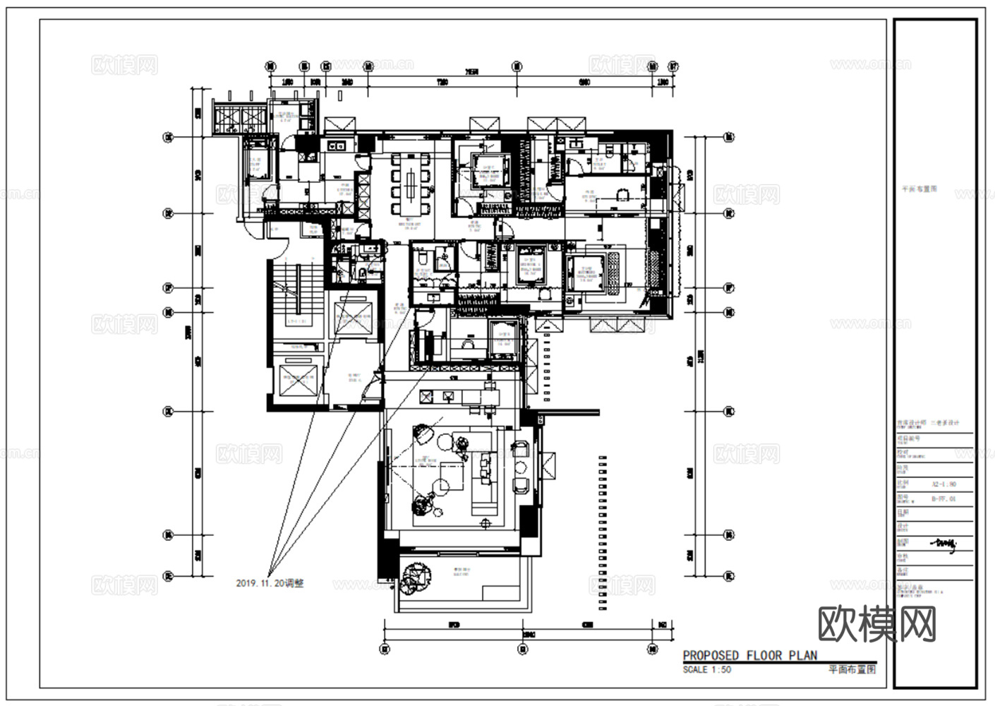 10套中古风大平层家装样板间家装豪宅CAD施工图cad施工图cad施工图