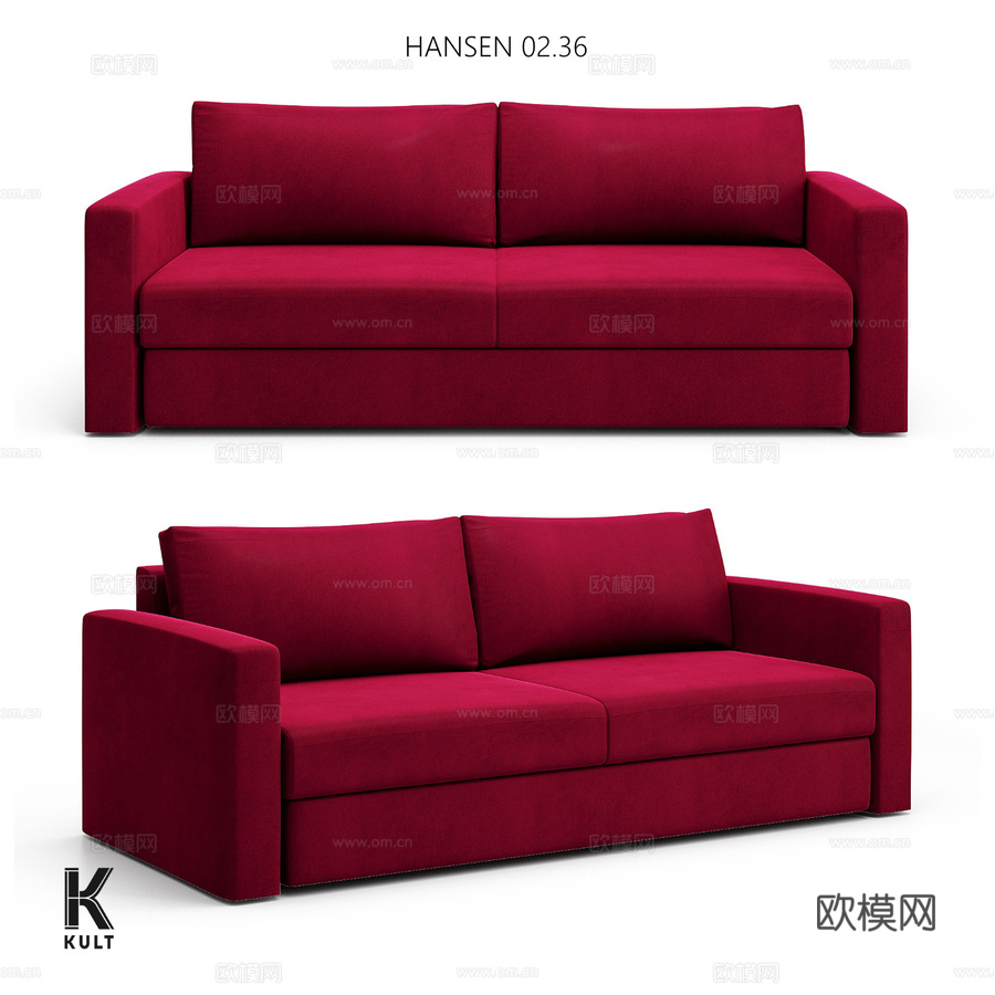 OM KULT-HOME 沙发 HANSEN 02.00-03d模型下载