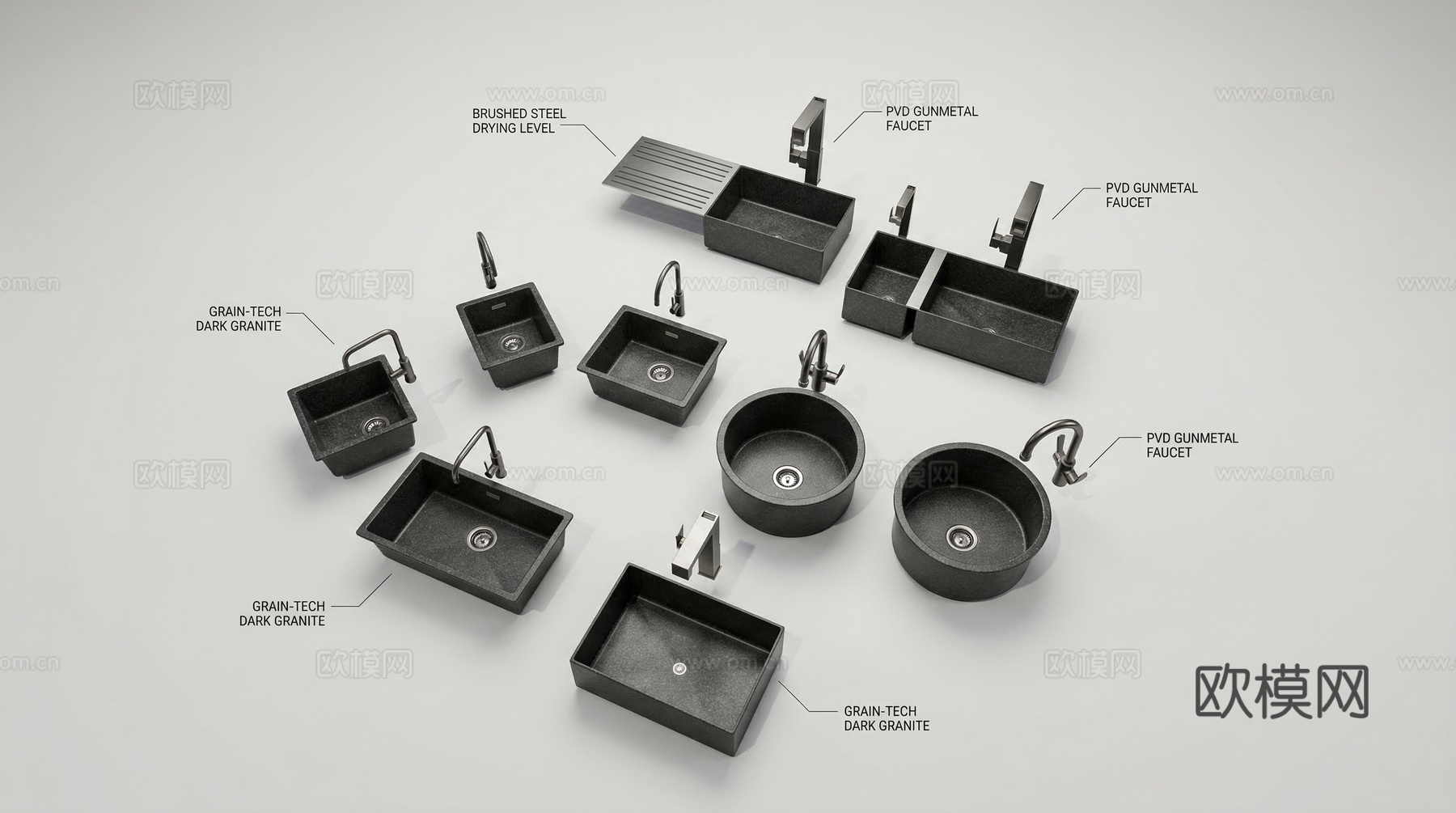 现代洗菜盆水槽su模型