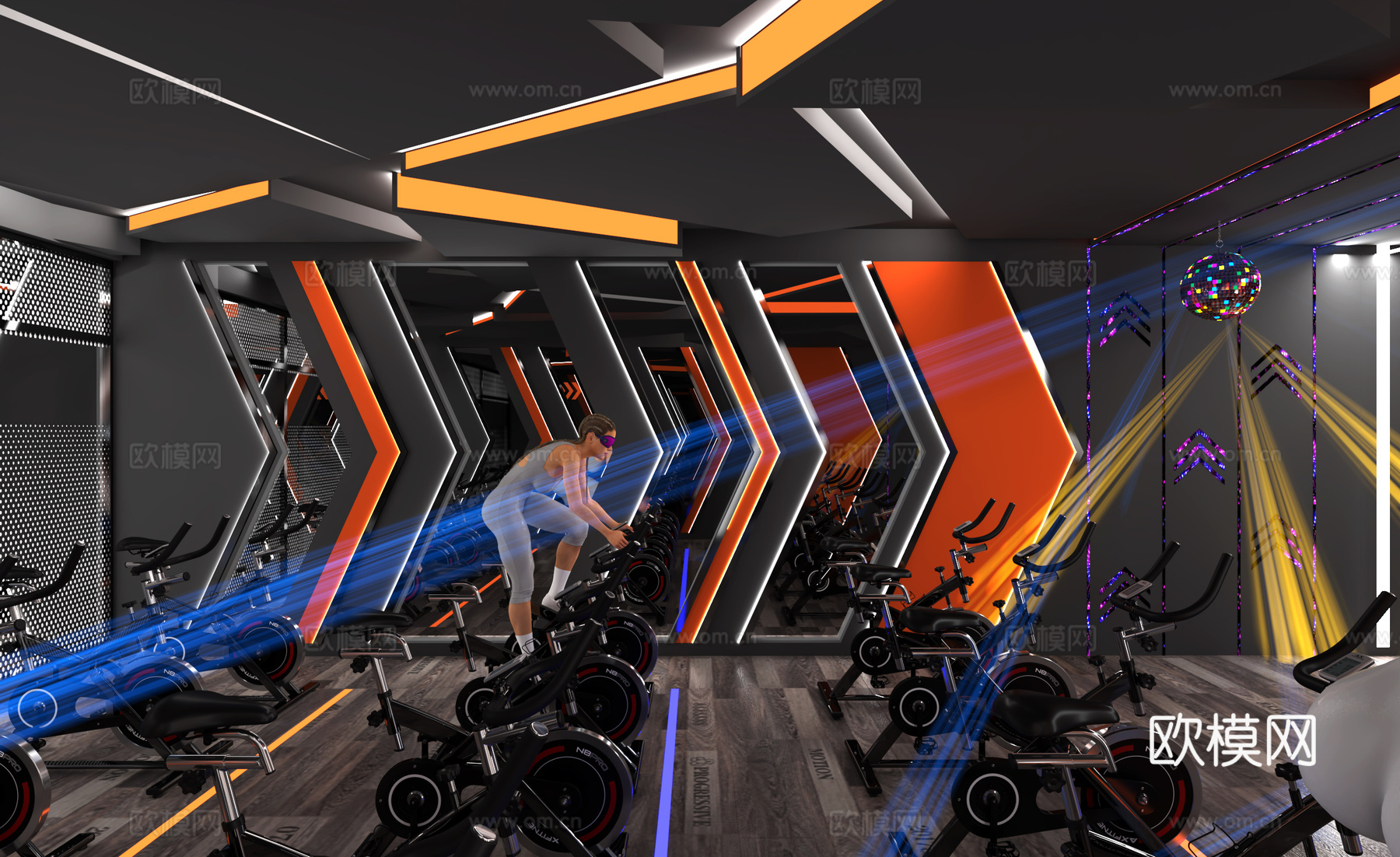 动感单车3d模型下载（渲染图1）