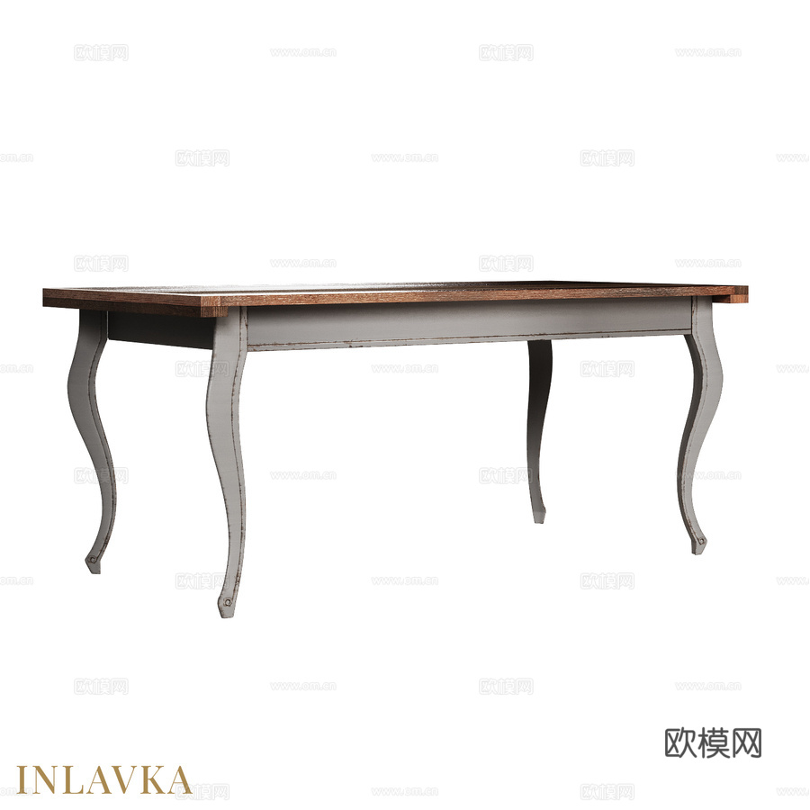 OM 180x90 厘米乡村风格餐桌3d模型下载