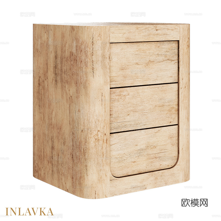 OM现代封闭式带抽屉床头柜3d模型下载