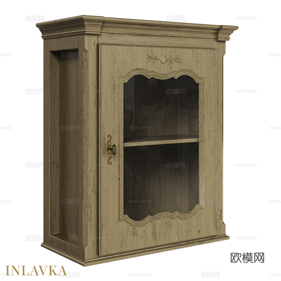 OM经典款单门玻璃壁柜3d模型下载