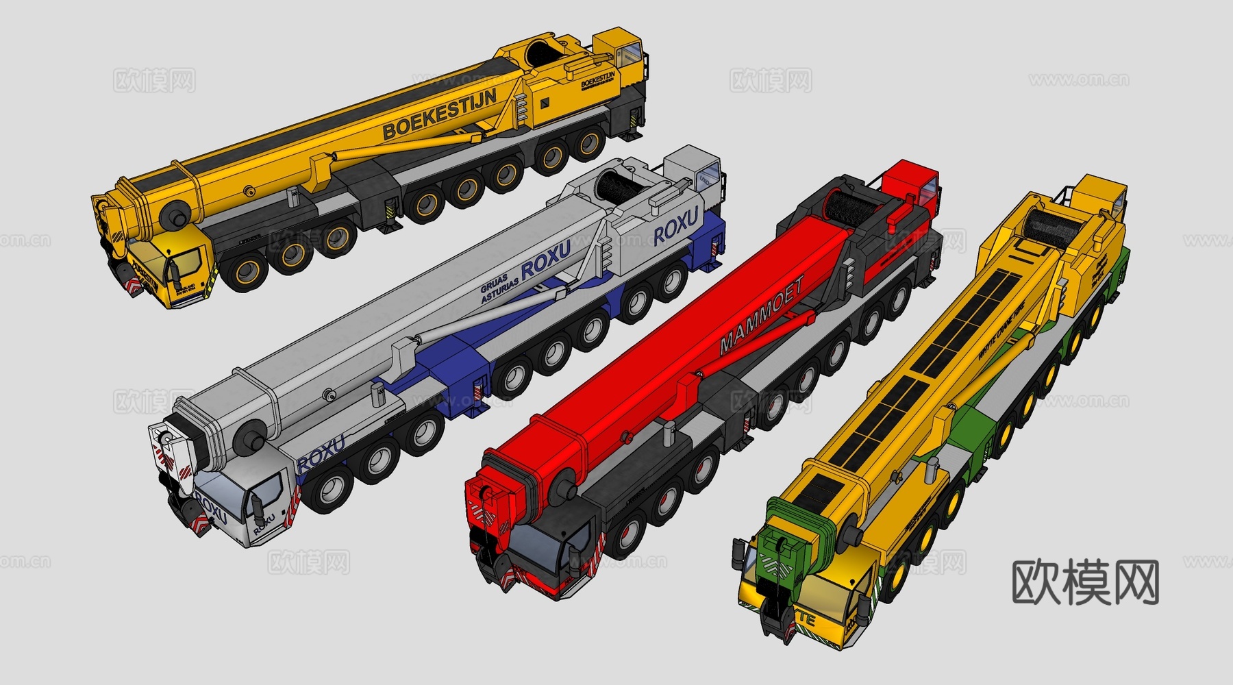 现代起重机 吊车 工程机械su模型