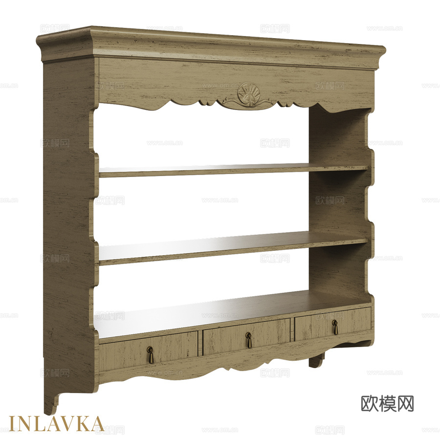 OM 经典款带壁架衣柜3d模型下载
