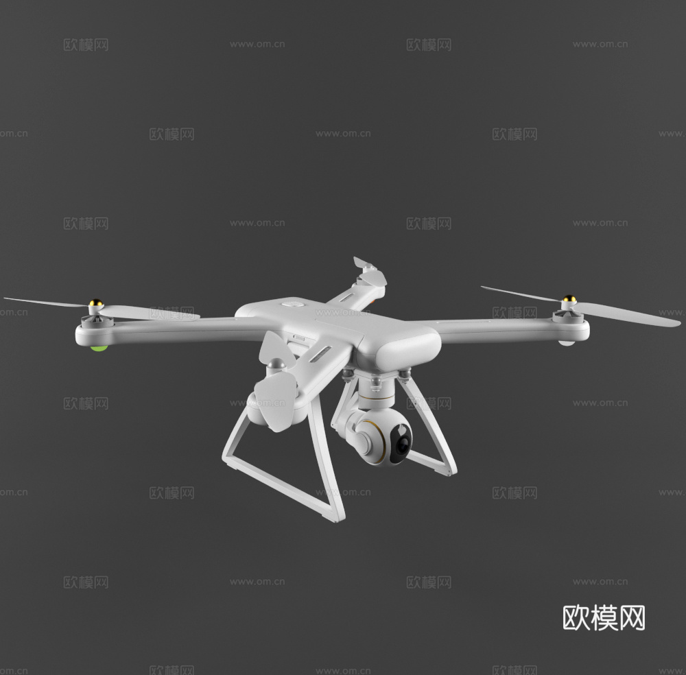 现代无人机飞行器3d模型下载（渲染图1）