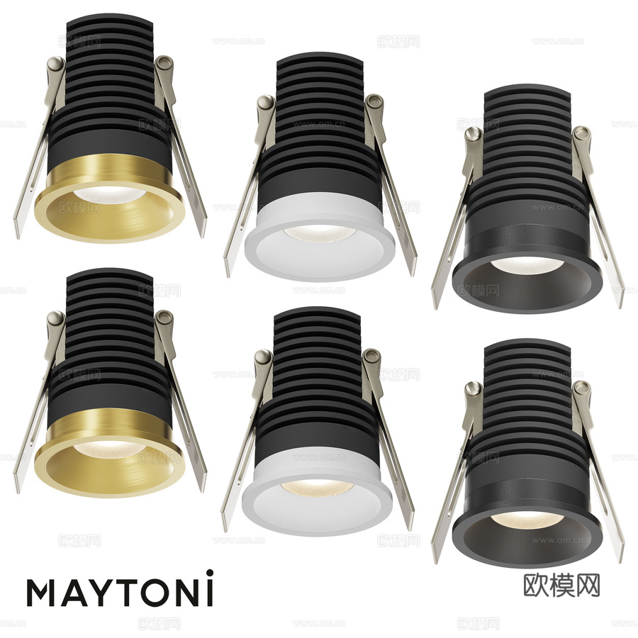 嵌入式灯具 Mini DL059-7W4K-B, DL0593d模型下载