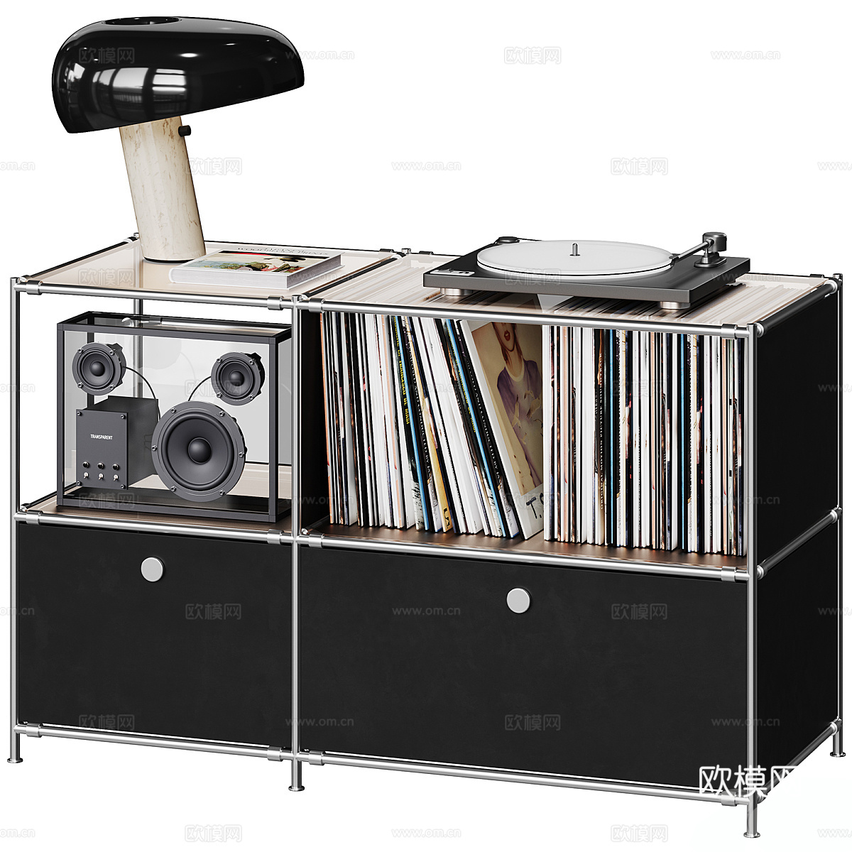 现代装饰柜 矮柜3d模型下载（渲染图1）