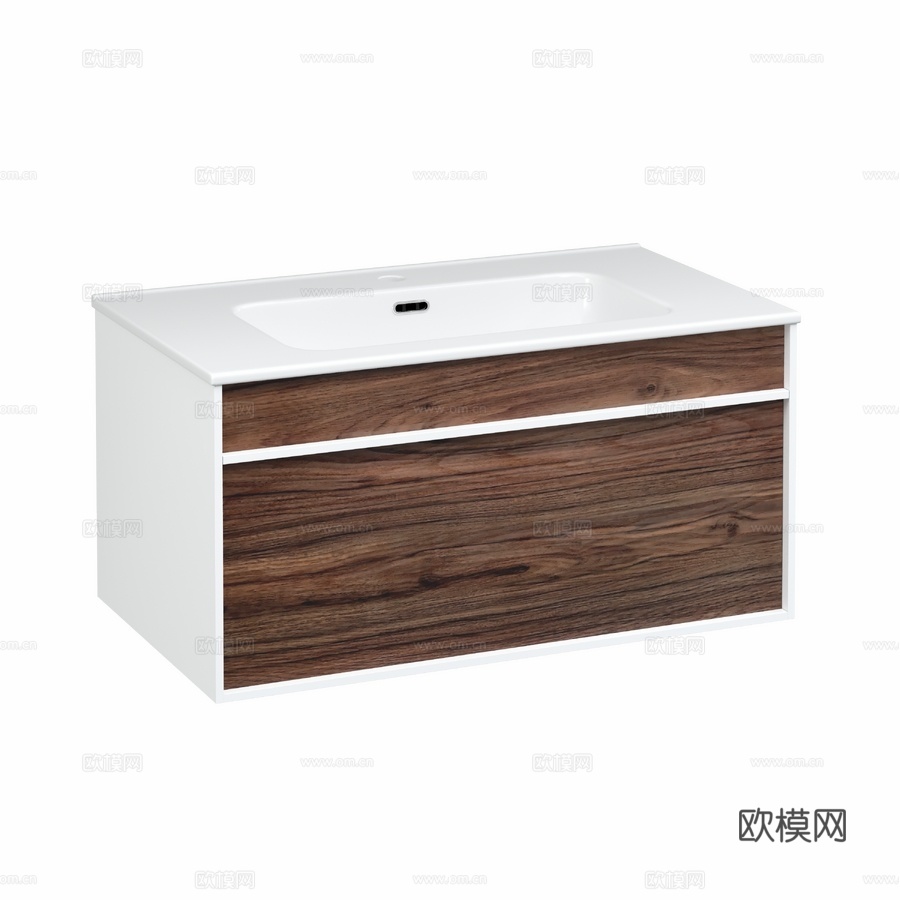 OM带洗脸盆柜STWORKIVestervik80胡桃木3d模型下载