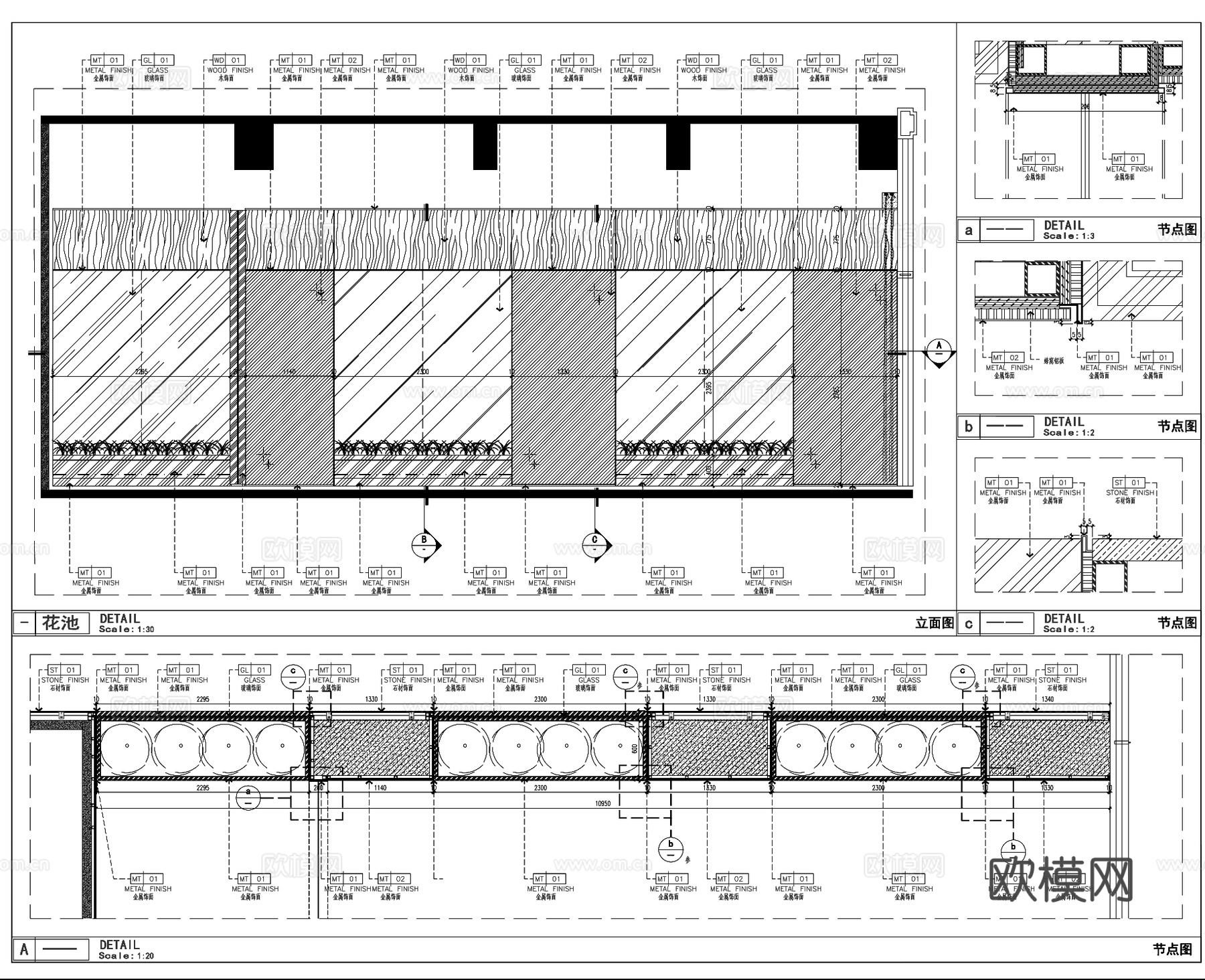室内花池树池  花池大样图 健身房花池cad施工图下载（渲染图2）