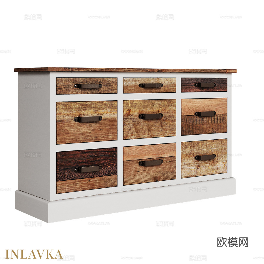 OM 145厘米乡村风格抽屉柜3d模型下载