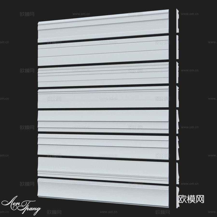 LepGrand光滑踢脚线套装#63d模型下载