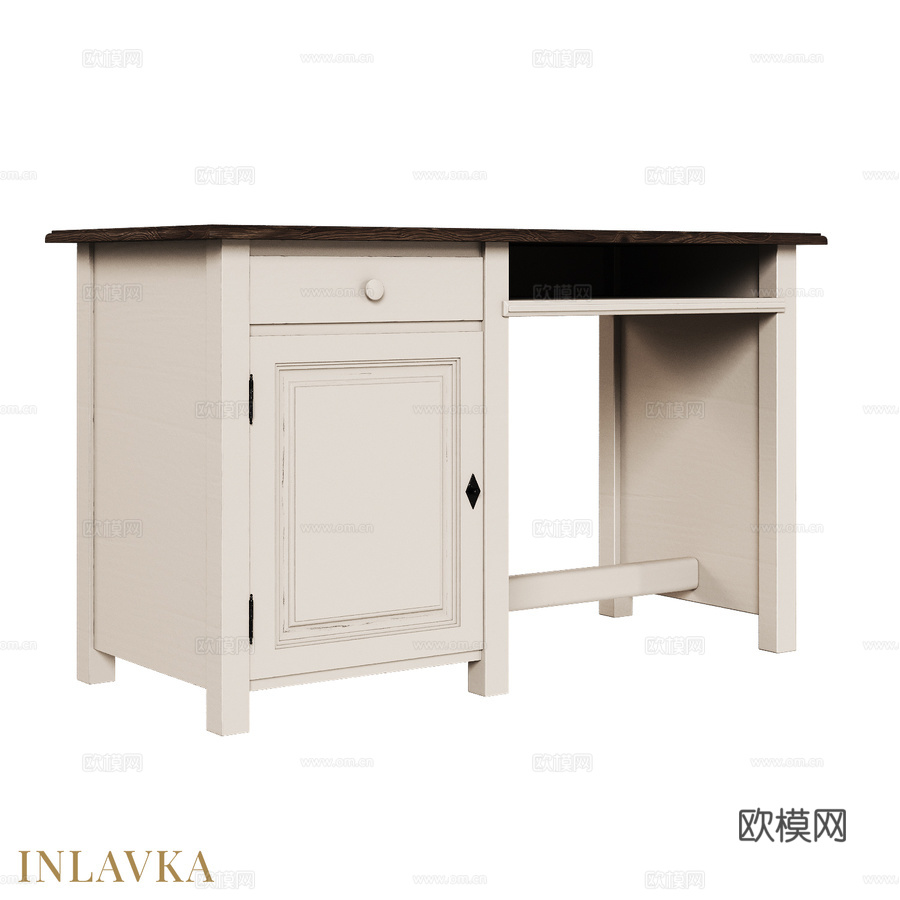 OM经典款带抽屉书桌3d模型下载