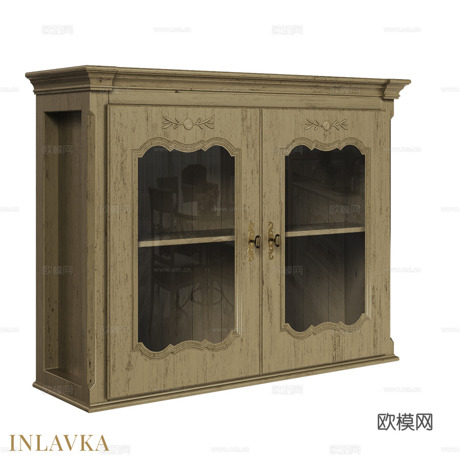 OM双门玻璃壁柜经典款3d模型3d模型下载