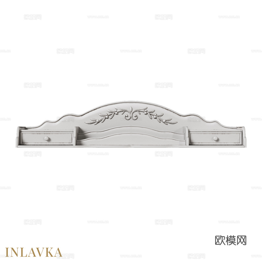 经典风格OM台式书桌3d模型