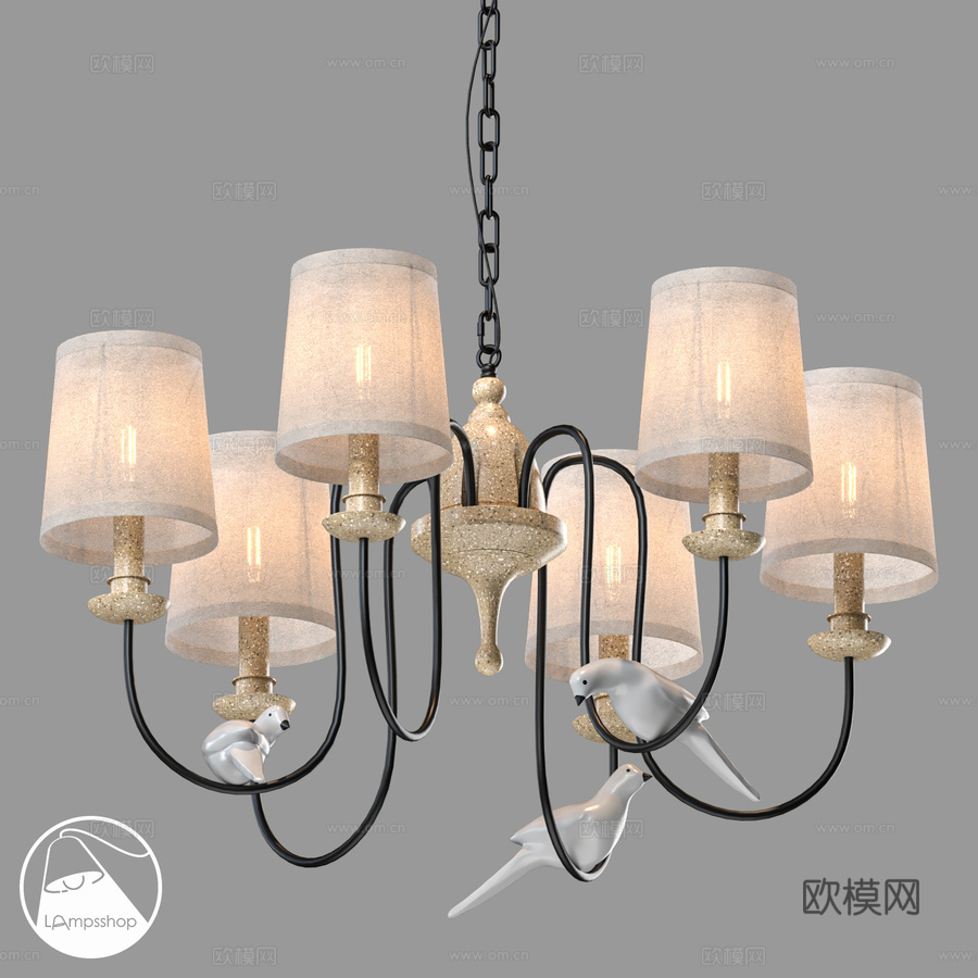 LampsShop.ruL1036鸟形吊灯3d模型下载