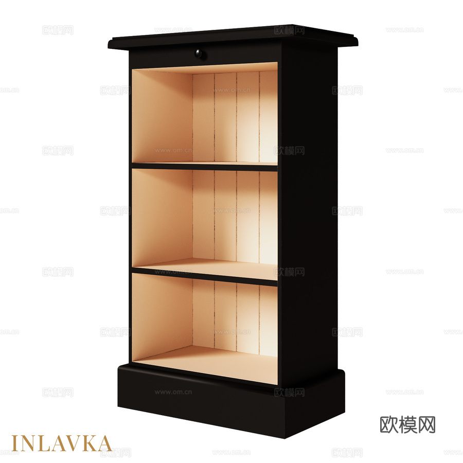 OM 经典风格小型书柜3d模型下载