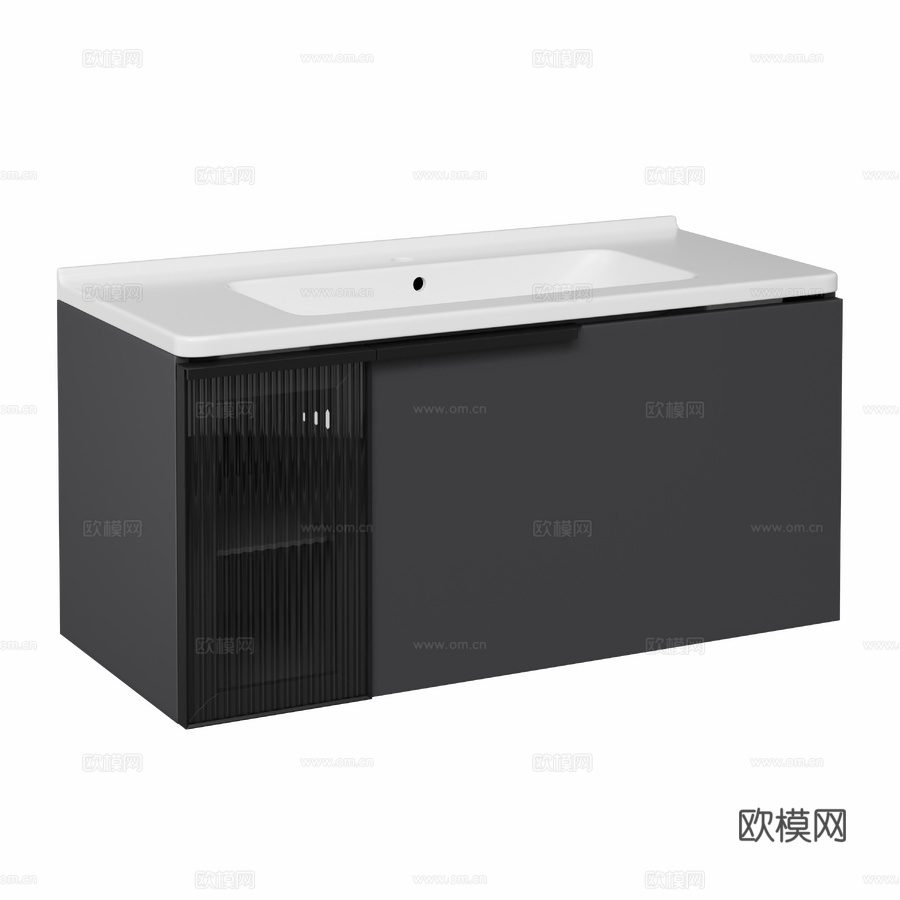 OM 带洗脸盆柜 STWORKI Gotland 100 炭3d模型下载