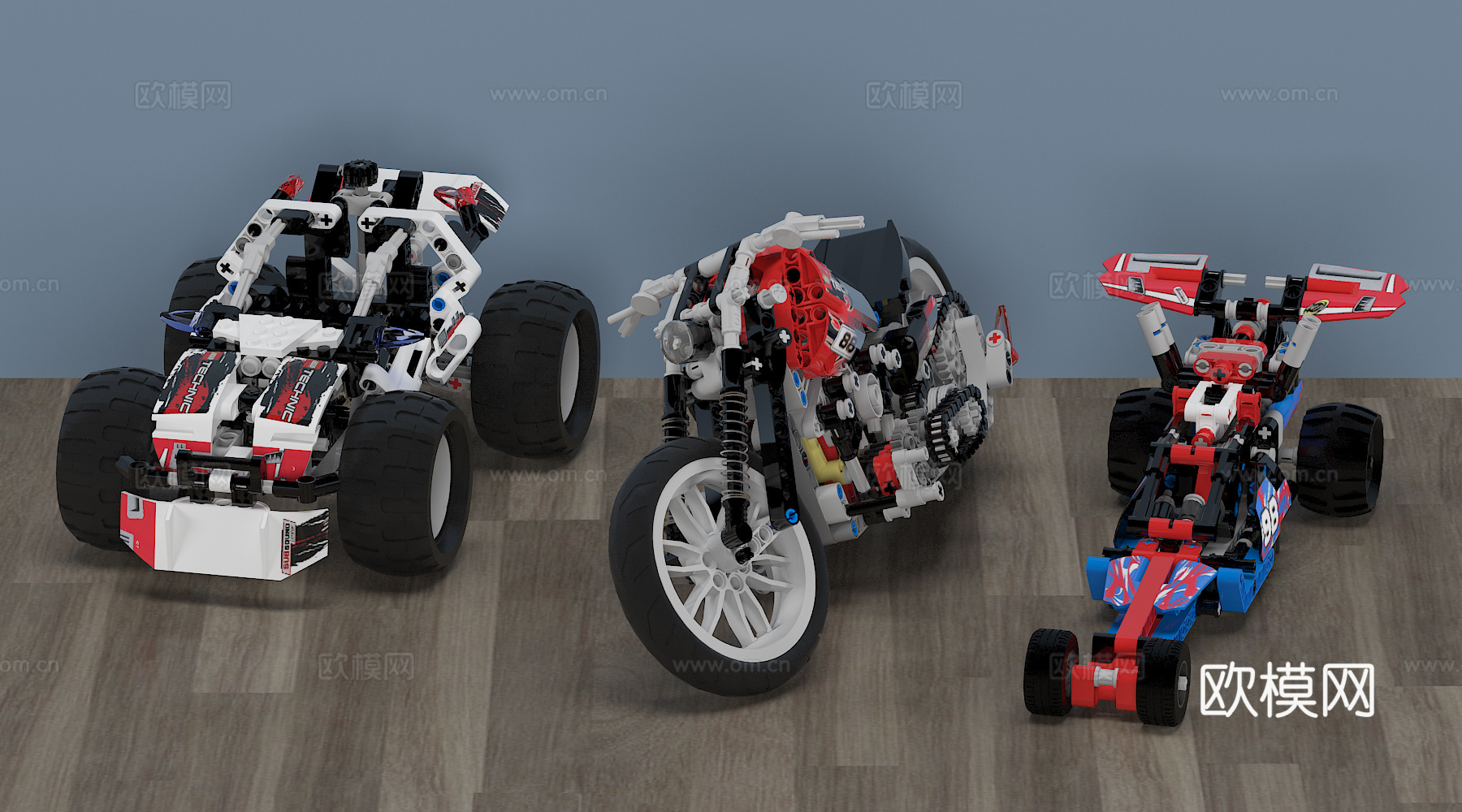 现代乐高方程式赛车玩具3d模型下载（渲染图1）