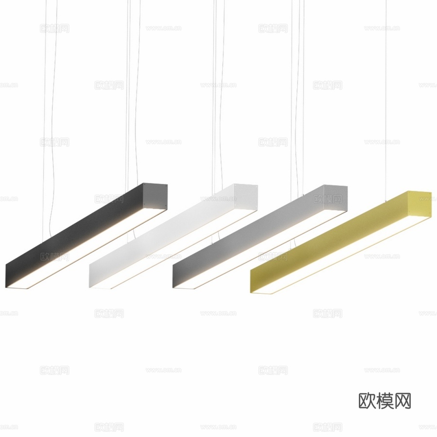 OM 悬挂式线性LED灯具 50x503d模型下载