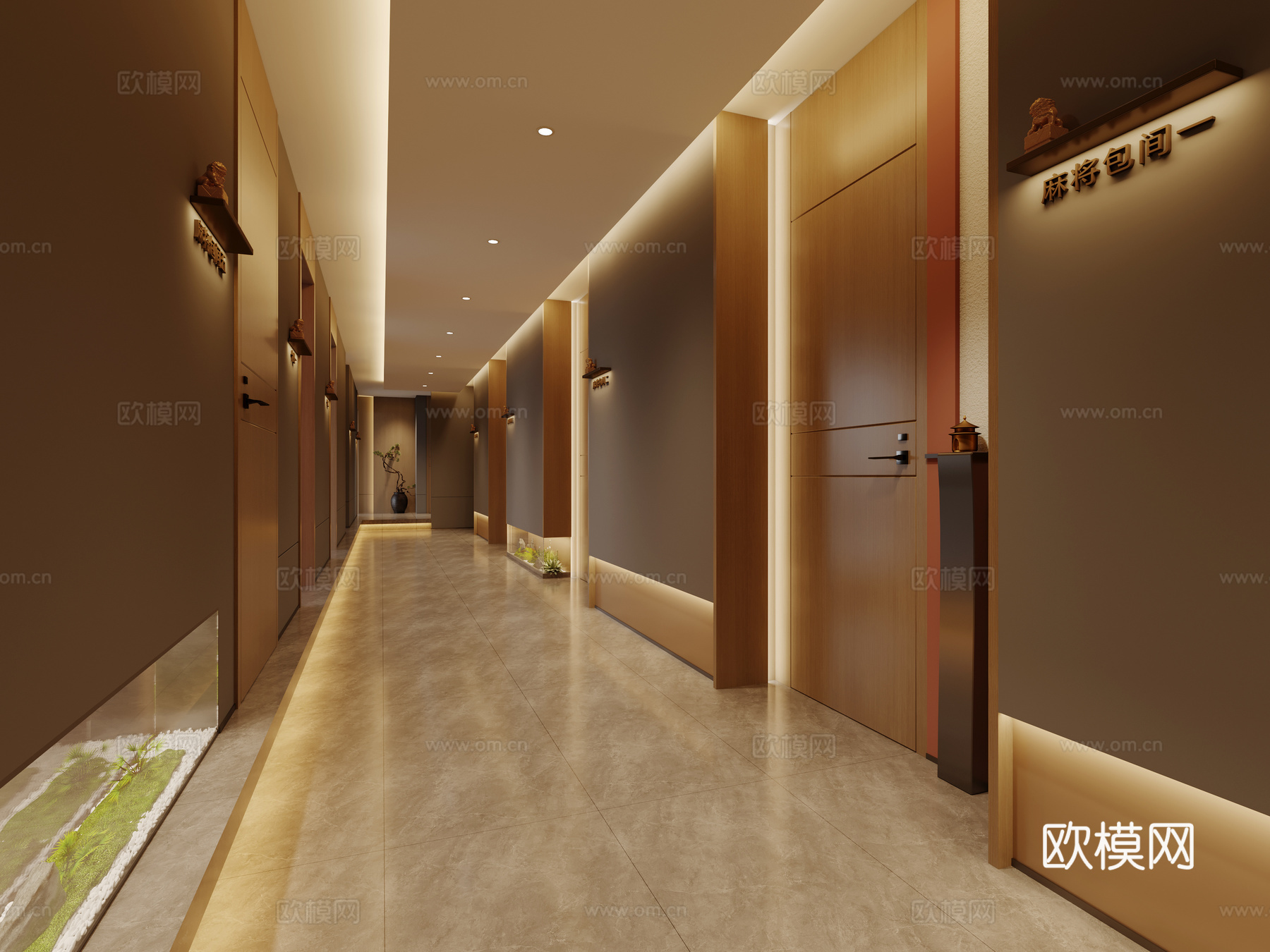 酒店过道  麻将室过道3d模型下载