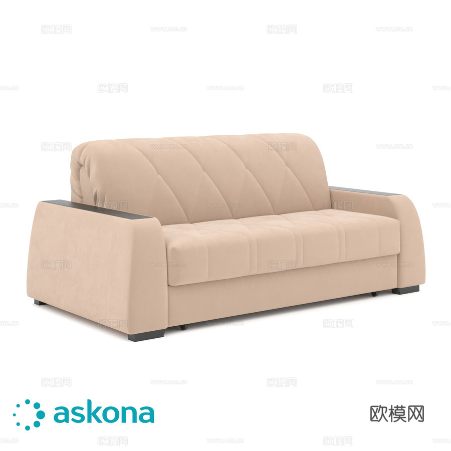 直线沙发多莫专业版（Domo Pro），菱形缝线3d模型下载