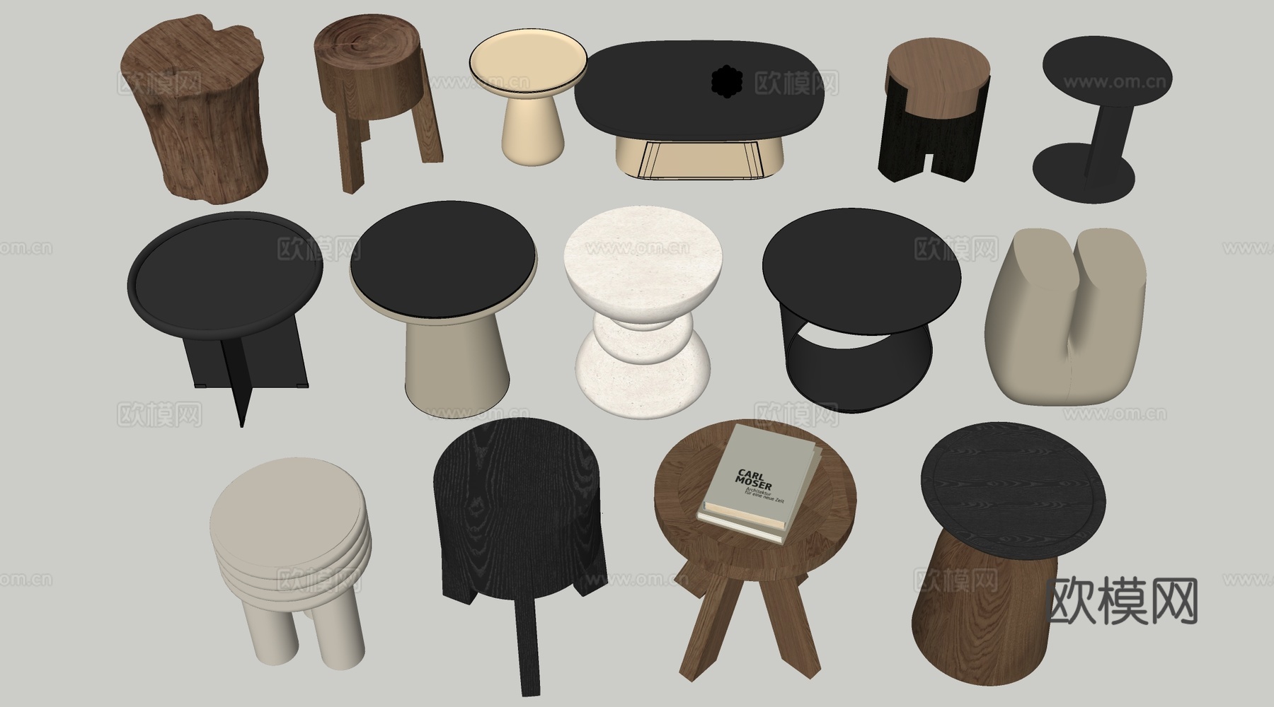 现代茶几 客厅茶几su模型