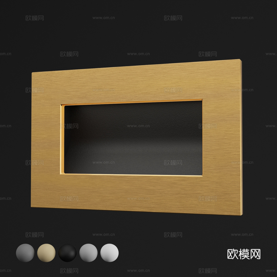 时尚黄铜矩形台灯3d模型下载