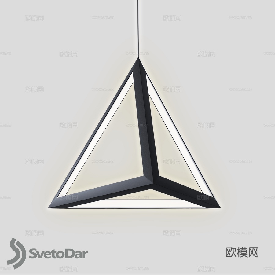模块化灯具Tetrahedron 600吊灯落地灯3d模型下载