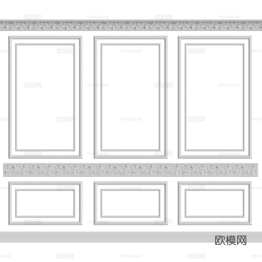 墙面装饰组合92号3d模型下载