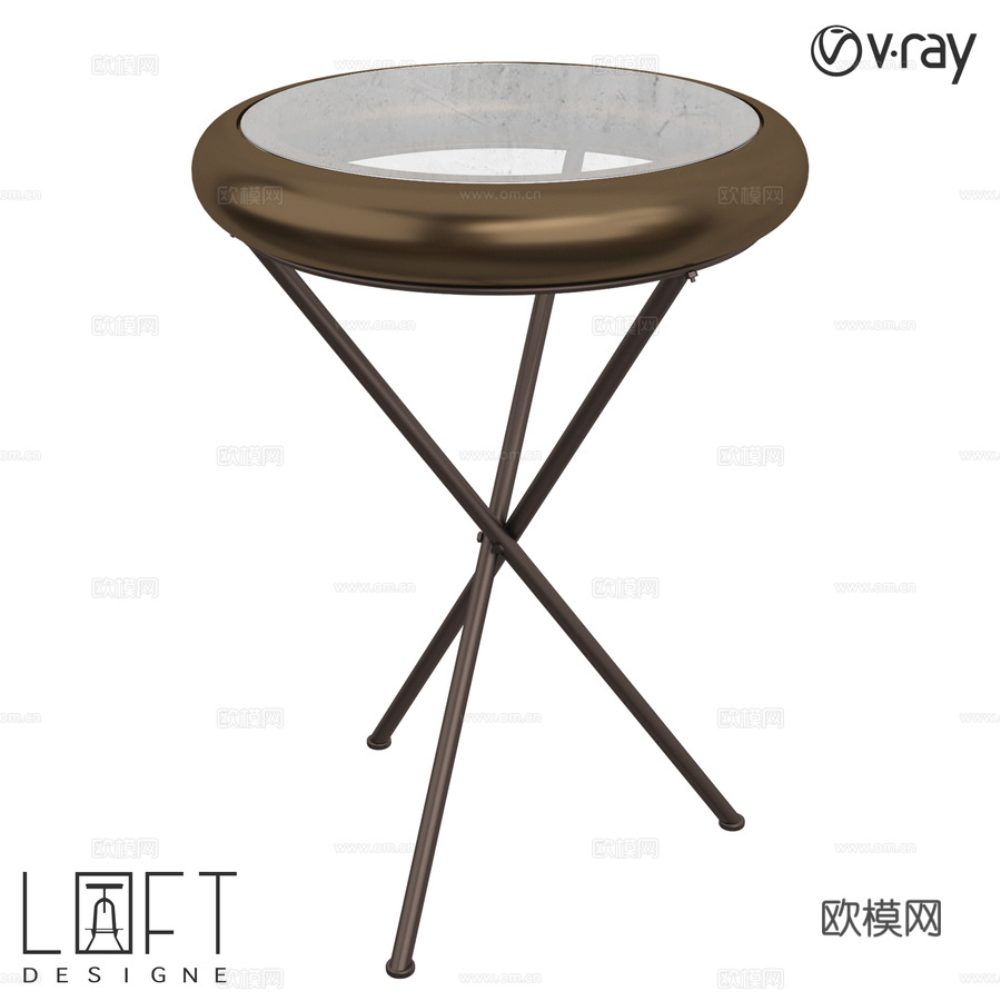 LoftDesigne 70412款咖啡桌3d模型下载