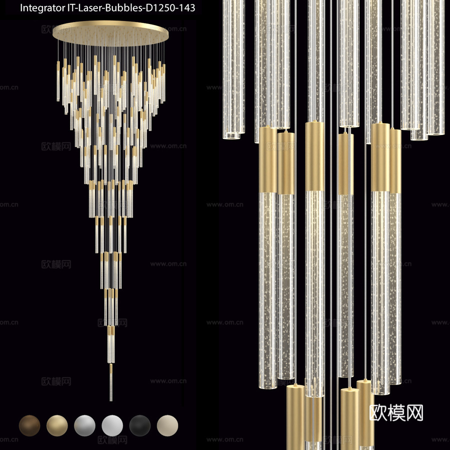 优雅长吊灯 IT-Laser-Icicli-Bubbles-3d模型下载