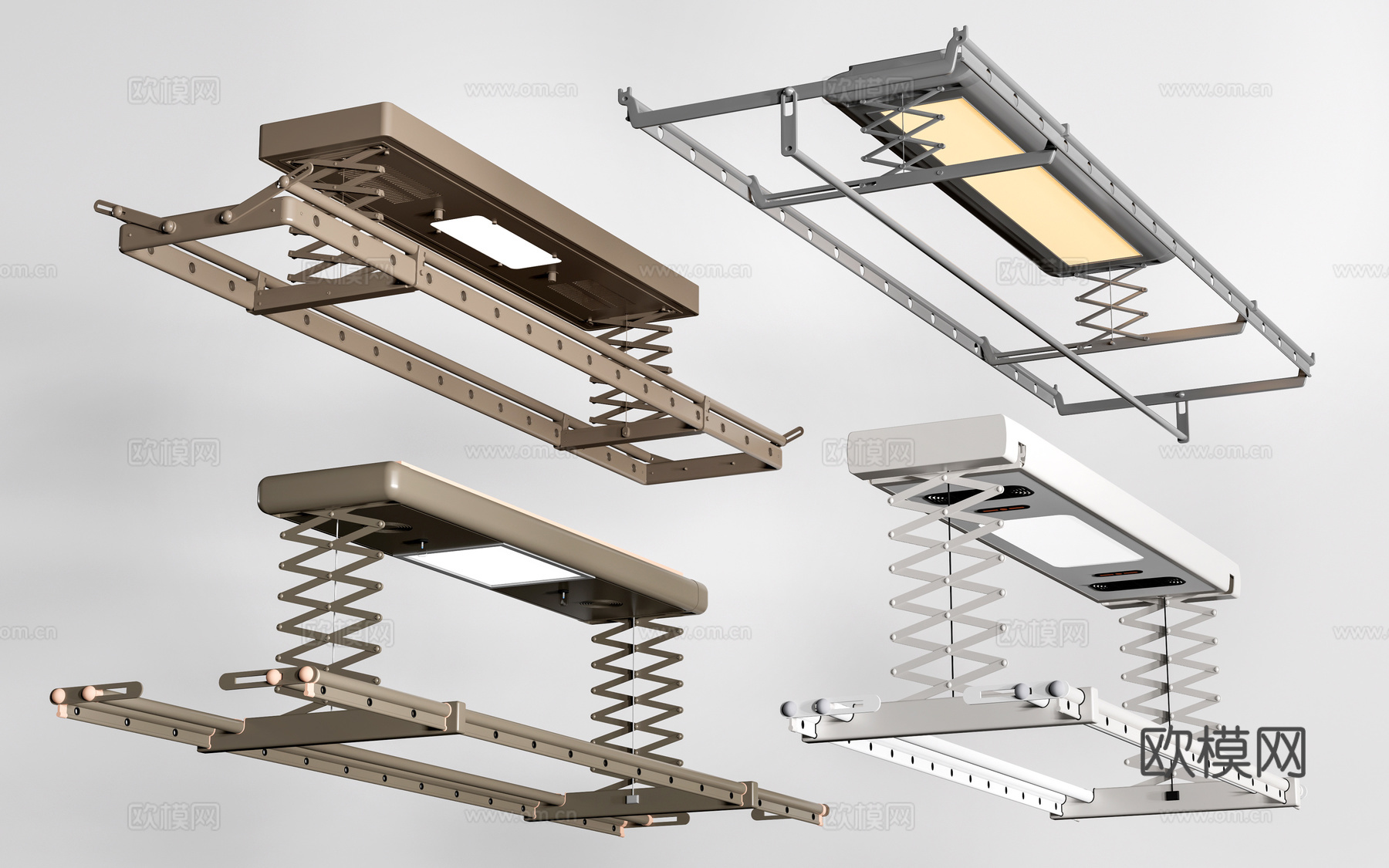 现代电动晾衣架 折叠晾衣架su模型