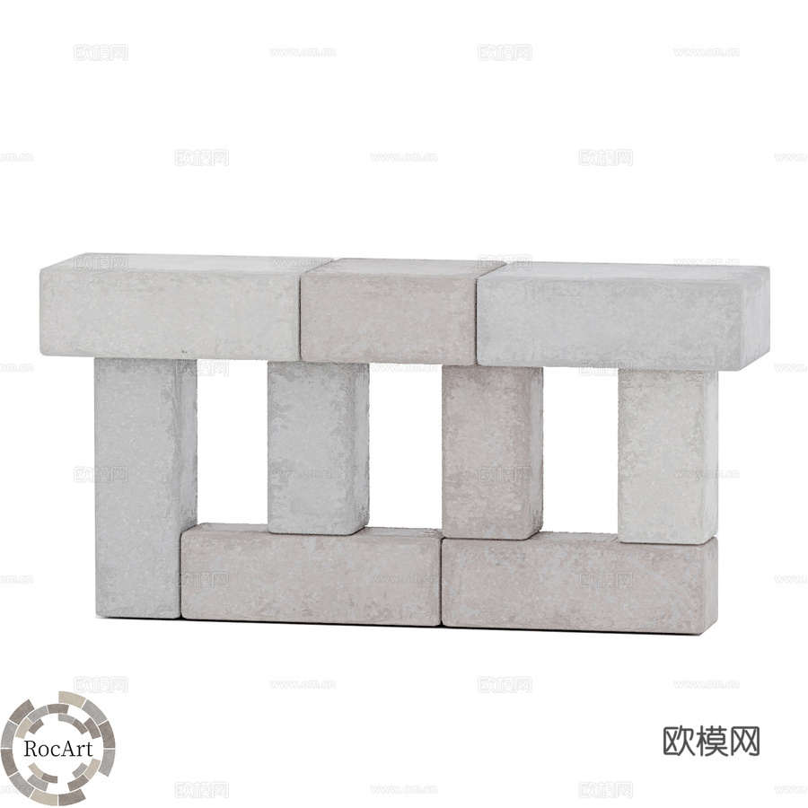 OM RocArt 预制庭院组件3d模型下载