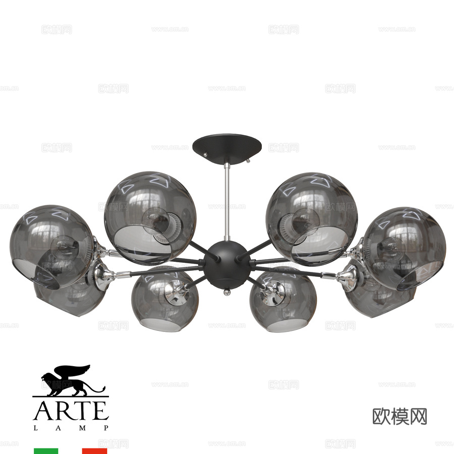 ARTE灯具OM A2708PL-8BK3d模型下载