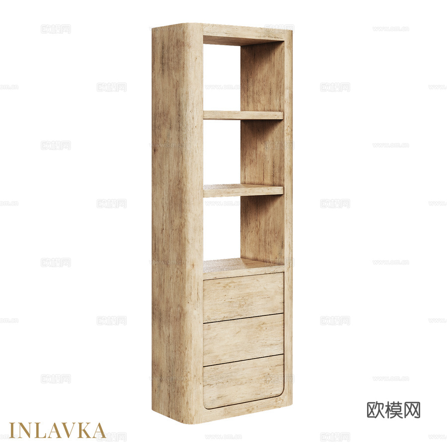 OM现代风格开放式浴室柜带抽屉3d模型下载