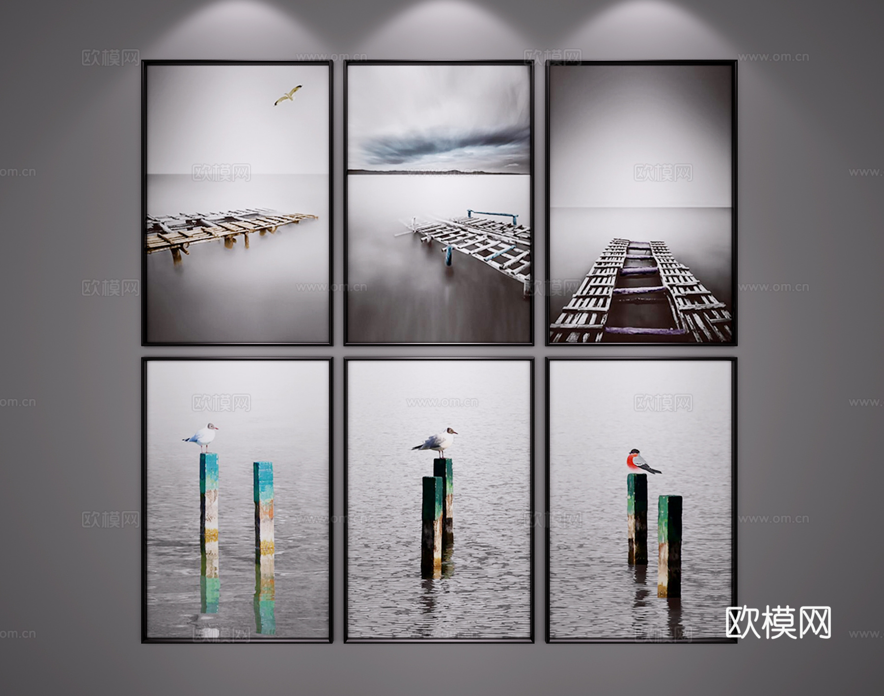 现代装饰画3d模型下载（渲染图1）