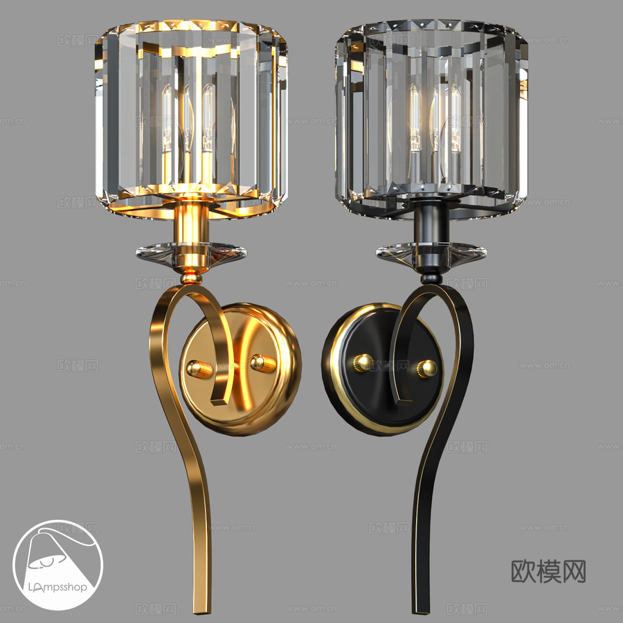 LampsShop.ru B4508 壁灯 Crown Wa3d模型