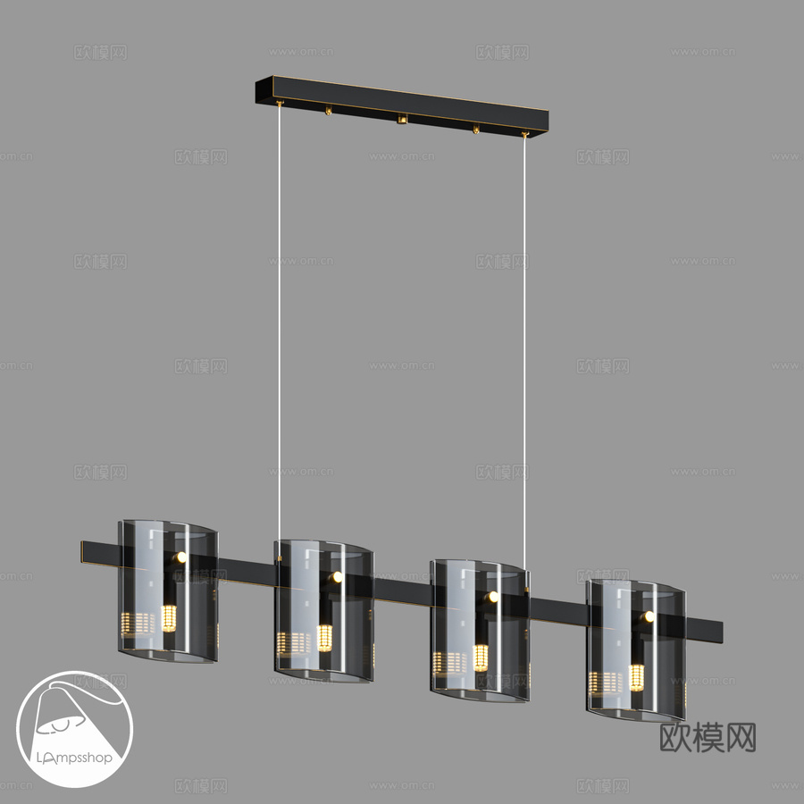 LampsShop.ru L1610 灰色玻璃吊灯A3d模型下载