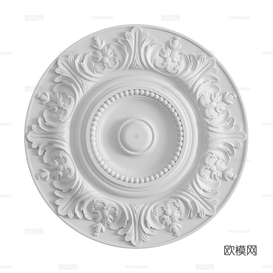 108号灰泥装饰花饰3d模型下载