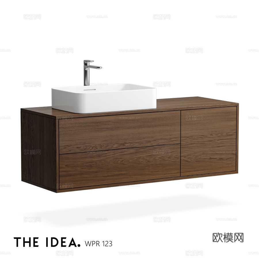 OM THE-IDEA 壁挂式浴室柜 WPR 1233d模型下载