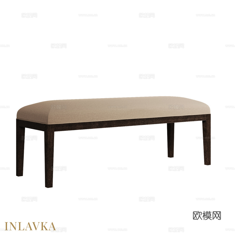 极简风格床尾OM长凳3d模型下载