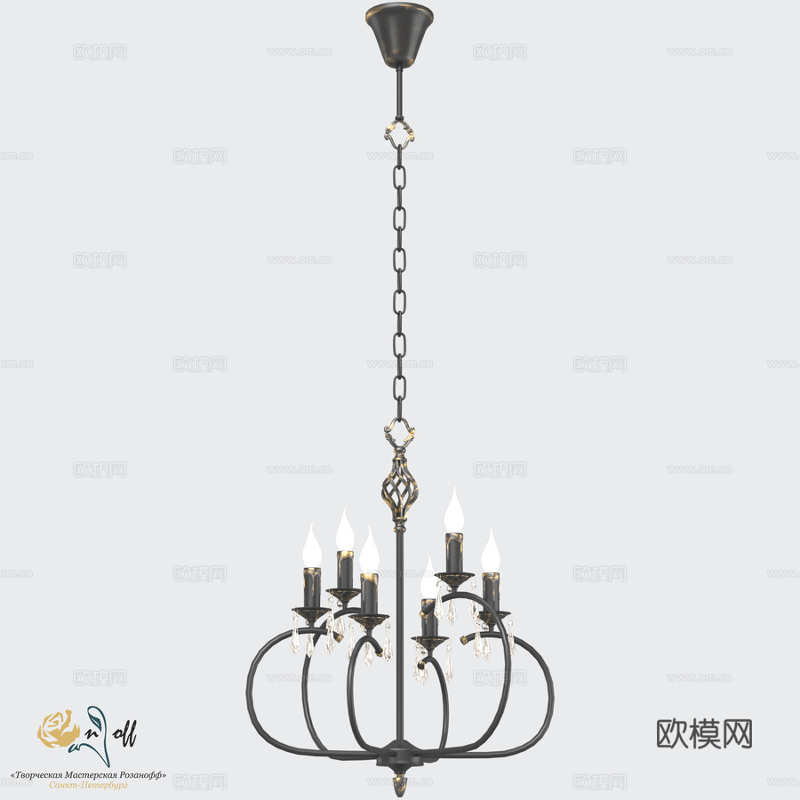 RS118 6 Selina吊灯3d模型下载