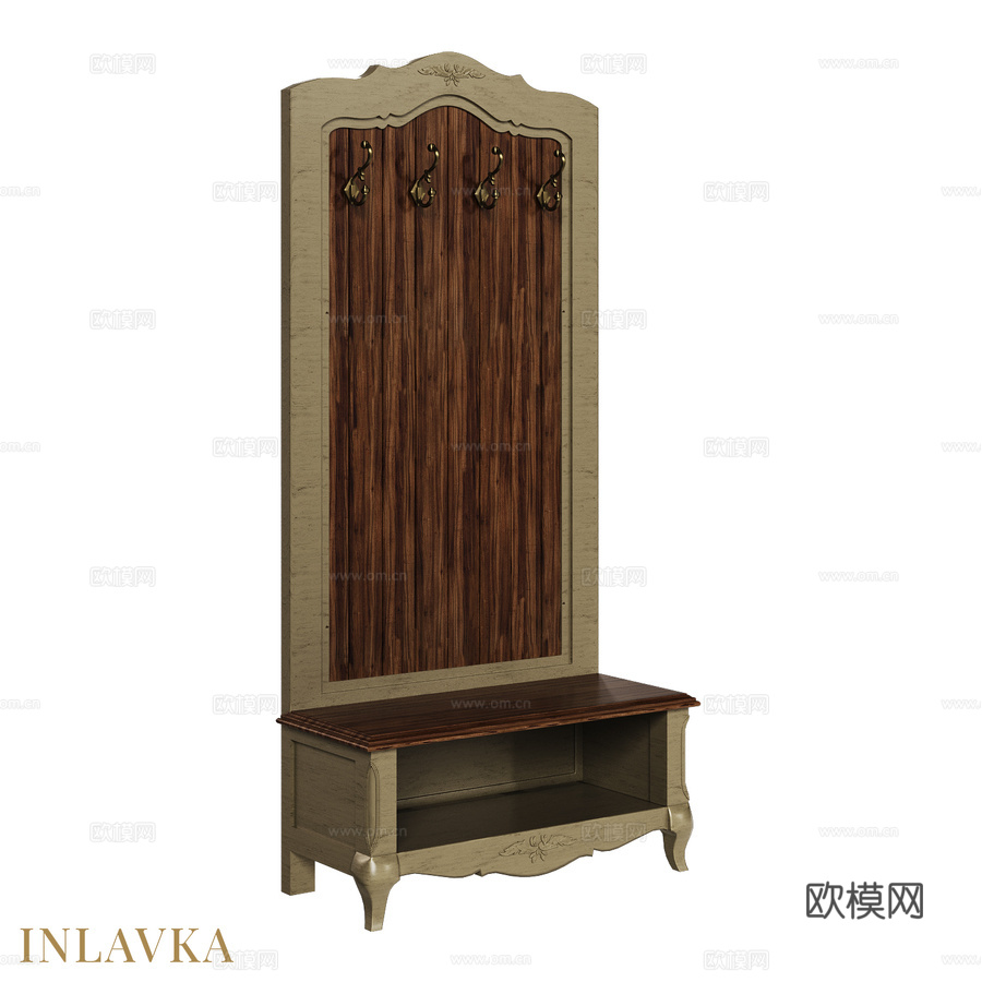 OM经典风格玄关开放式衣柜3d模型