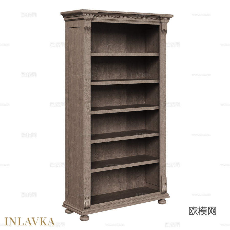 OM美式书柜3d模型3d模型下载