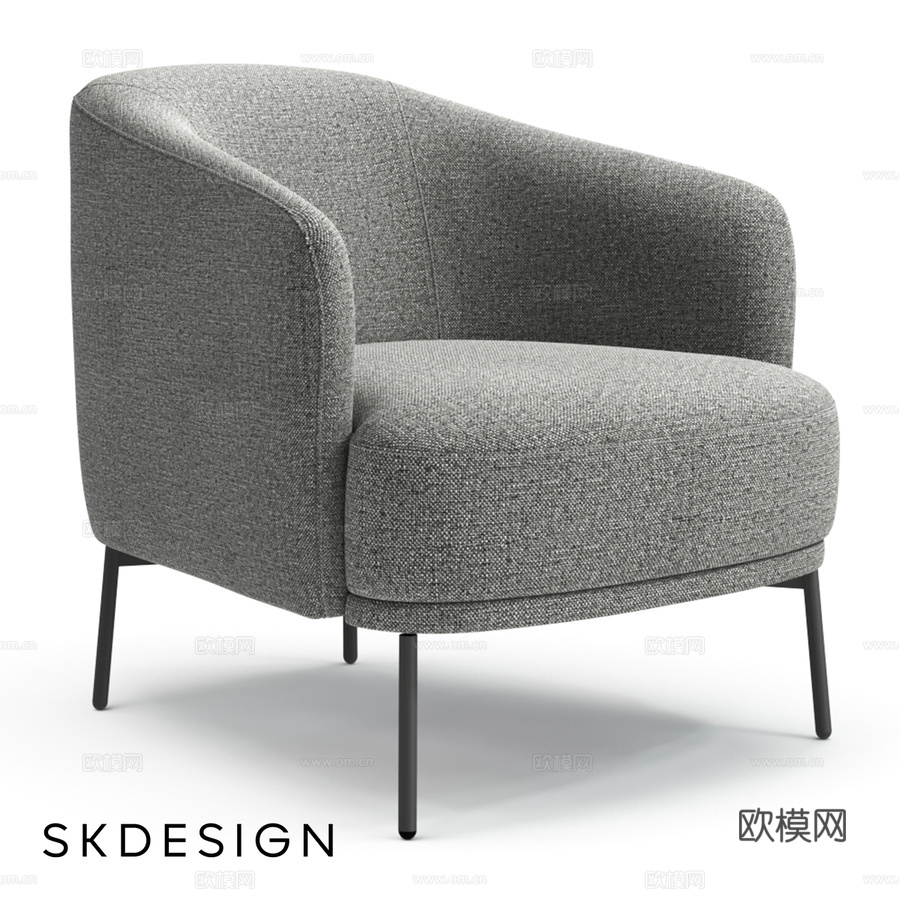 久都高背休闲椅3d模型下载